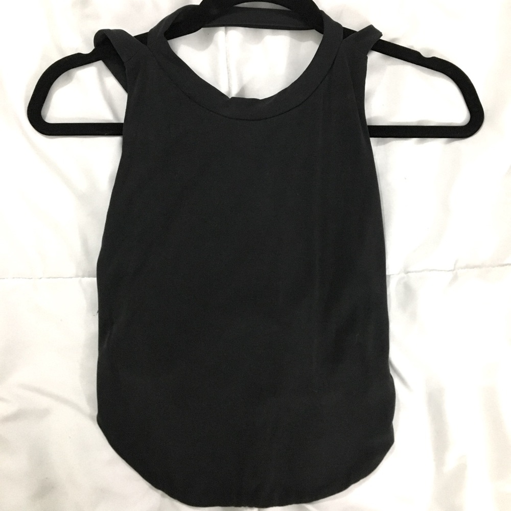 SILENCE + NOISE Black Exposed Back Crop Top